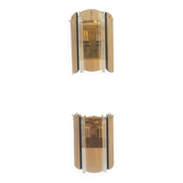 Pair of Italian smoked glass wall lights 1970