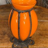 Blown glass vase encased