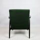 Vintage green olive easy chair, 1970s - dark wood
