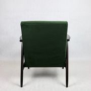 Vintage green olive easy chair, 1970s - dark wood