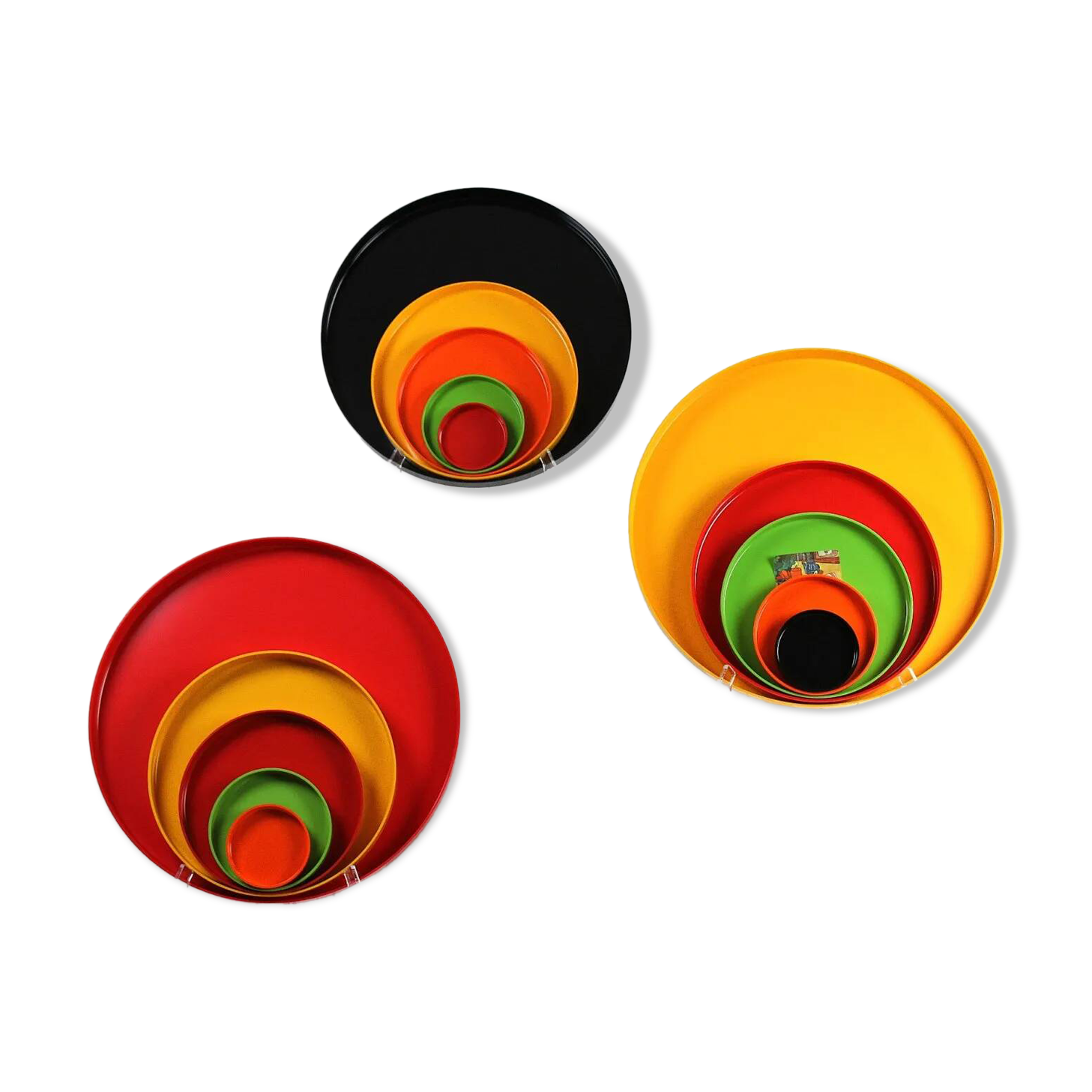 Allbricka Melamine Tray Sets — Sweden, 1960s/1970s
