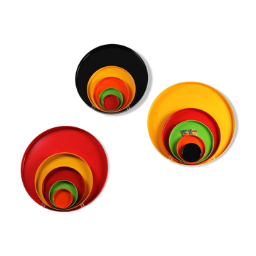 Ensembles de plateaux en mélamine Allbricka — Suède, années 1960/1970