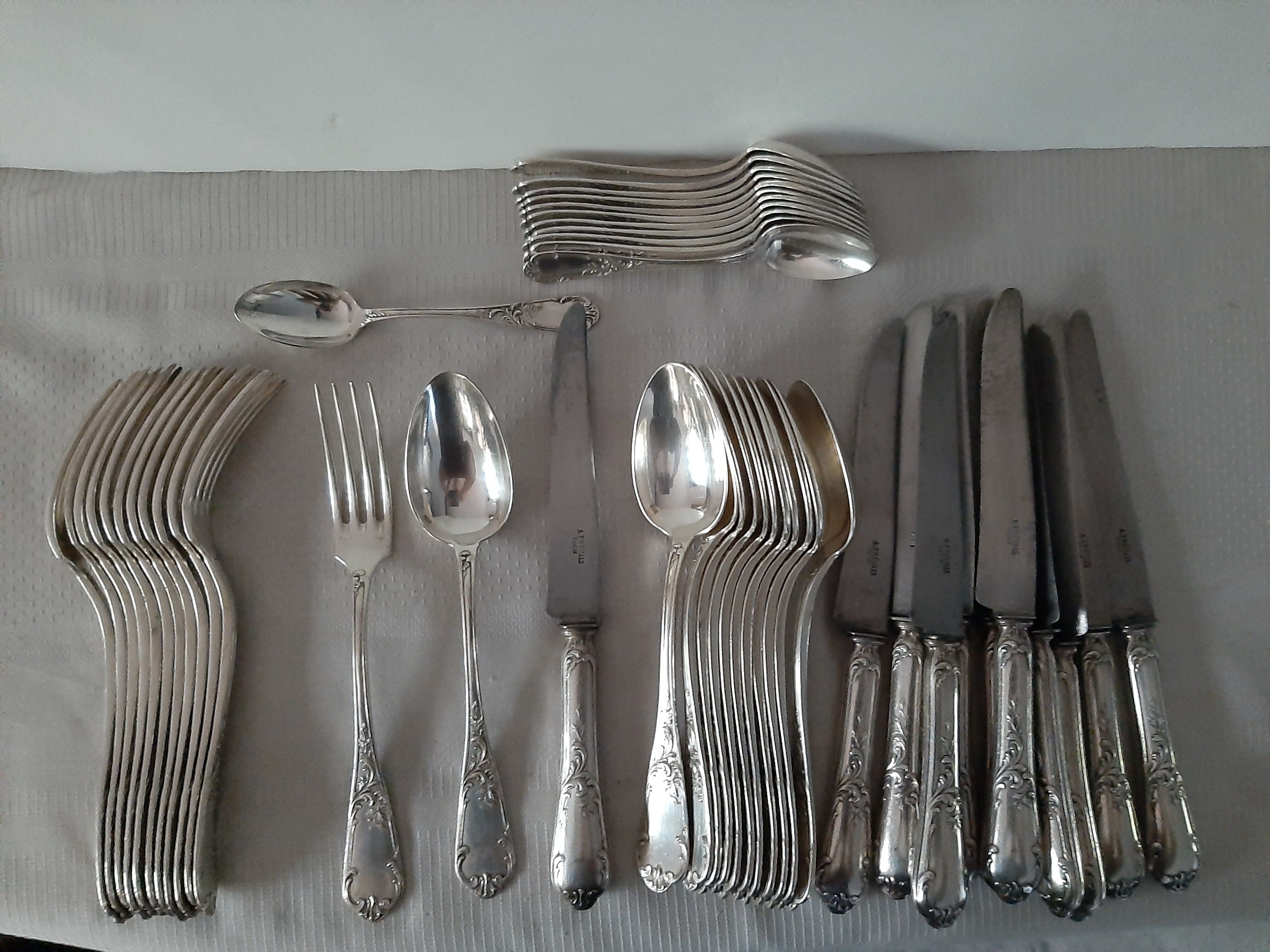 A.Frenais silver cutlery set 47 pieces
