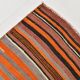 2x10 Pistriped Orange & Green Vintage Kilim Runner Rug, 69x325Cm