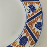 Moulin des Loups openwork dish, "Canada" model – blue and orange Imari decoration