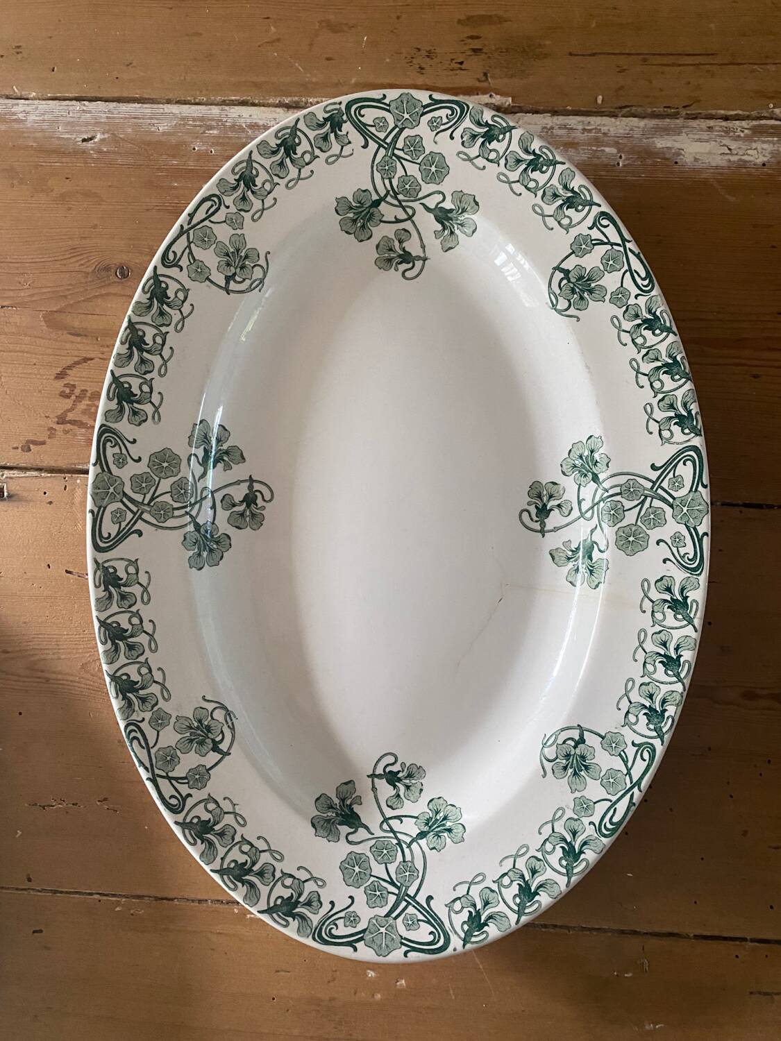 BFK Boch Frères Keramis oval dish, Capucines model, small model