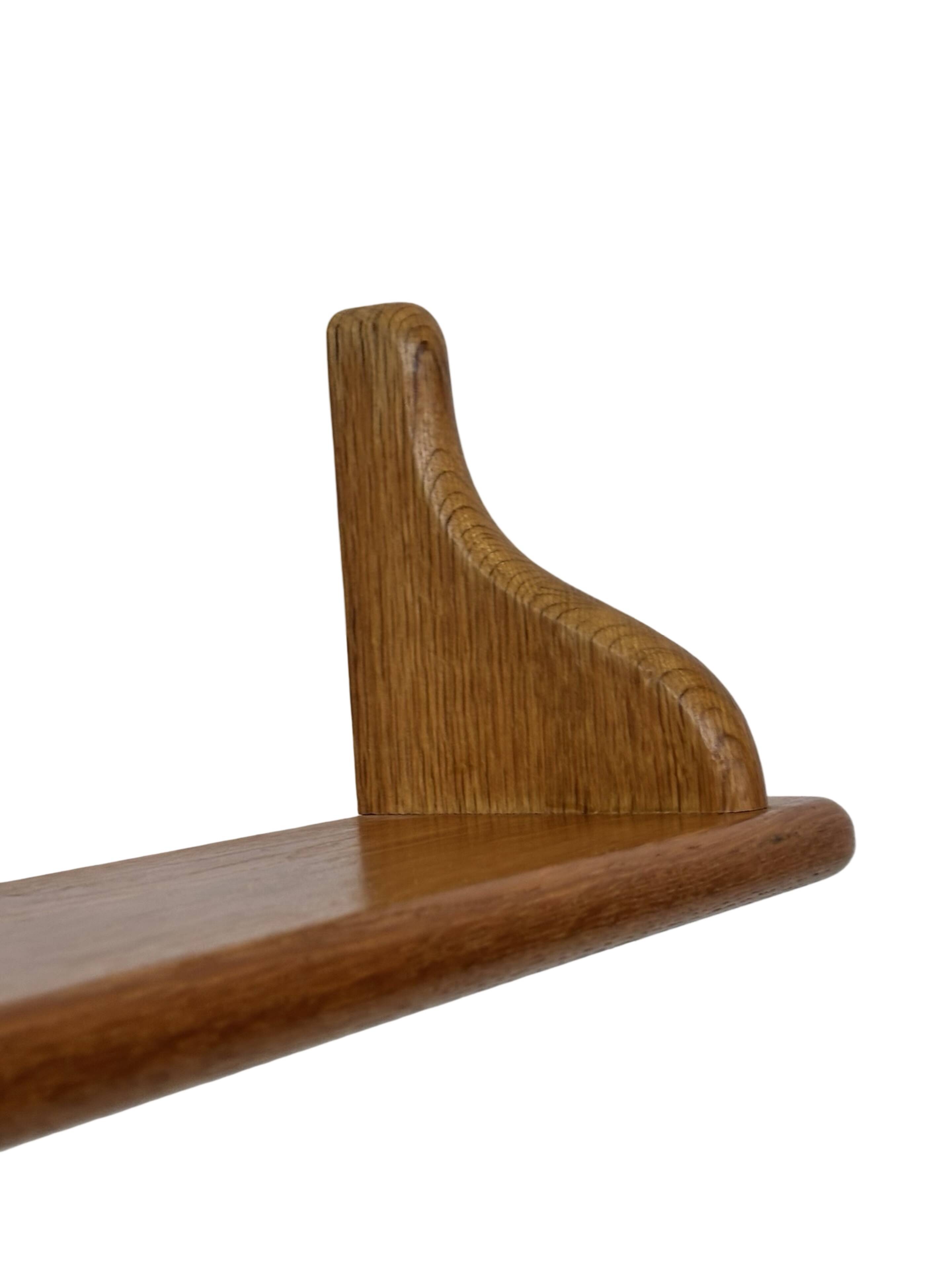 Vintage book shelf wall rack 1970s wood minimalist design