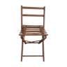 Ancienne chaise pliante enfant en bois assise vintage