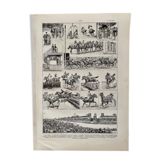 Lithograph on horse racing in 1922