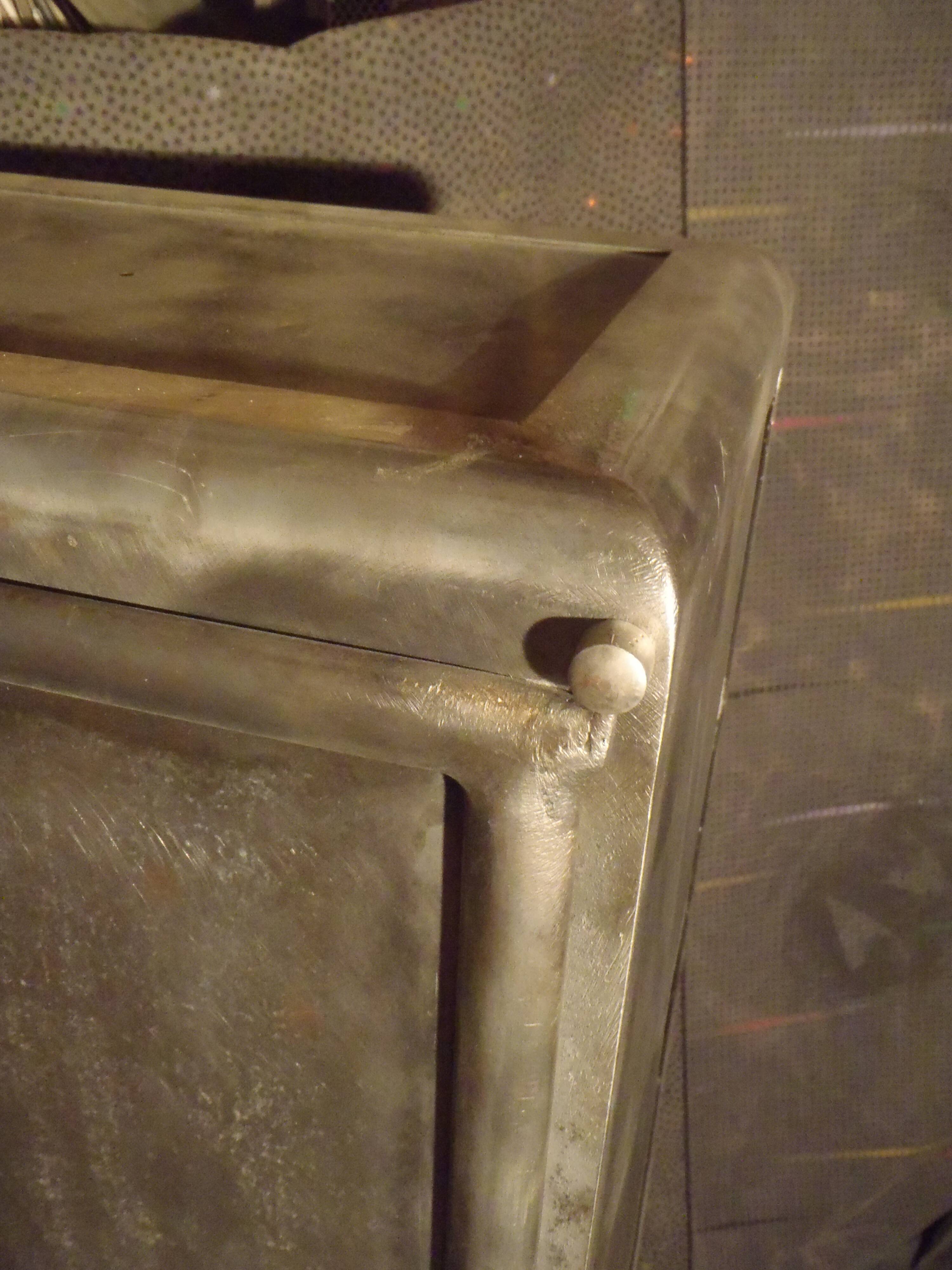 Industrial metal column cabinet.