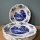 Set of 6 small plates in earthenware from Sarreguemines France, model "Romantic"