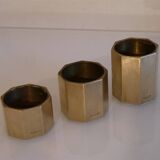 Set of 3 Swedish brass candlesticks