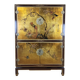 Vintage Chinese cabinet gold leaf / flowers and birds / bohemian