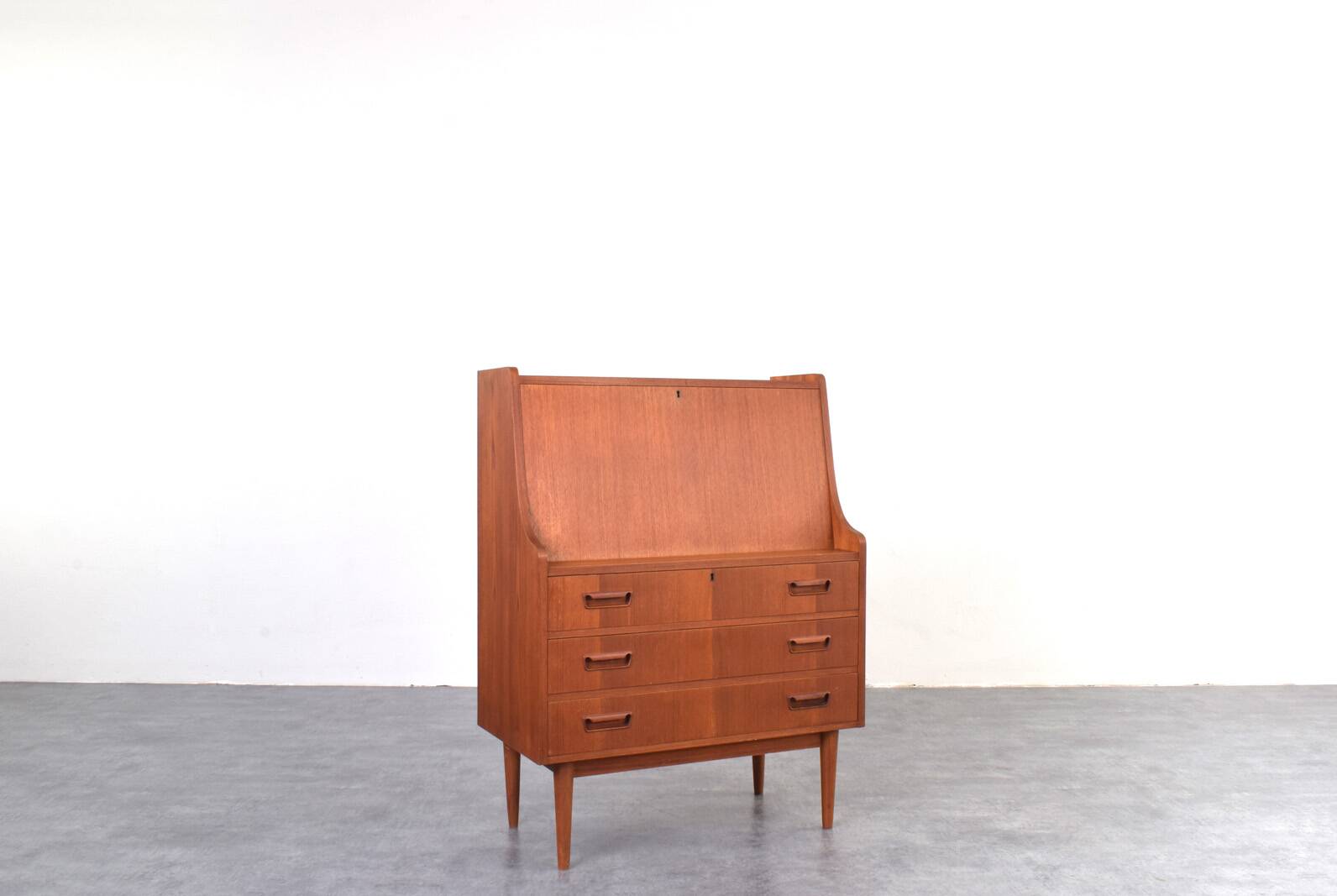 Secrétaire en teck danois du milieu du siècle par Gunnar Nielsen pour Tibergaard, années 1960.