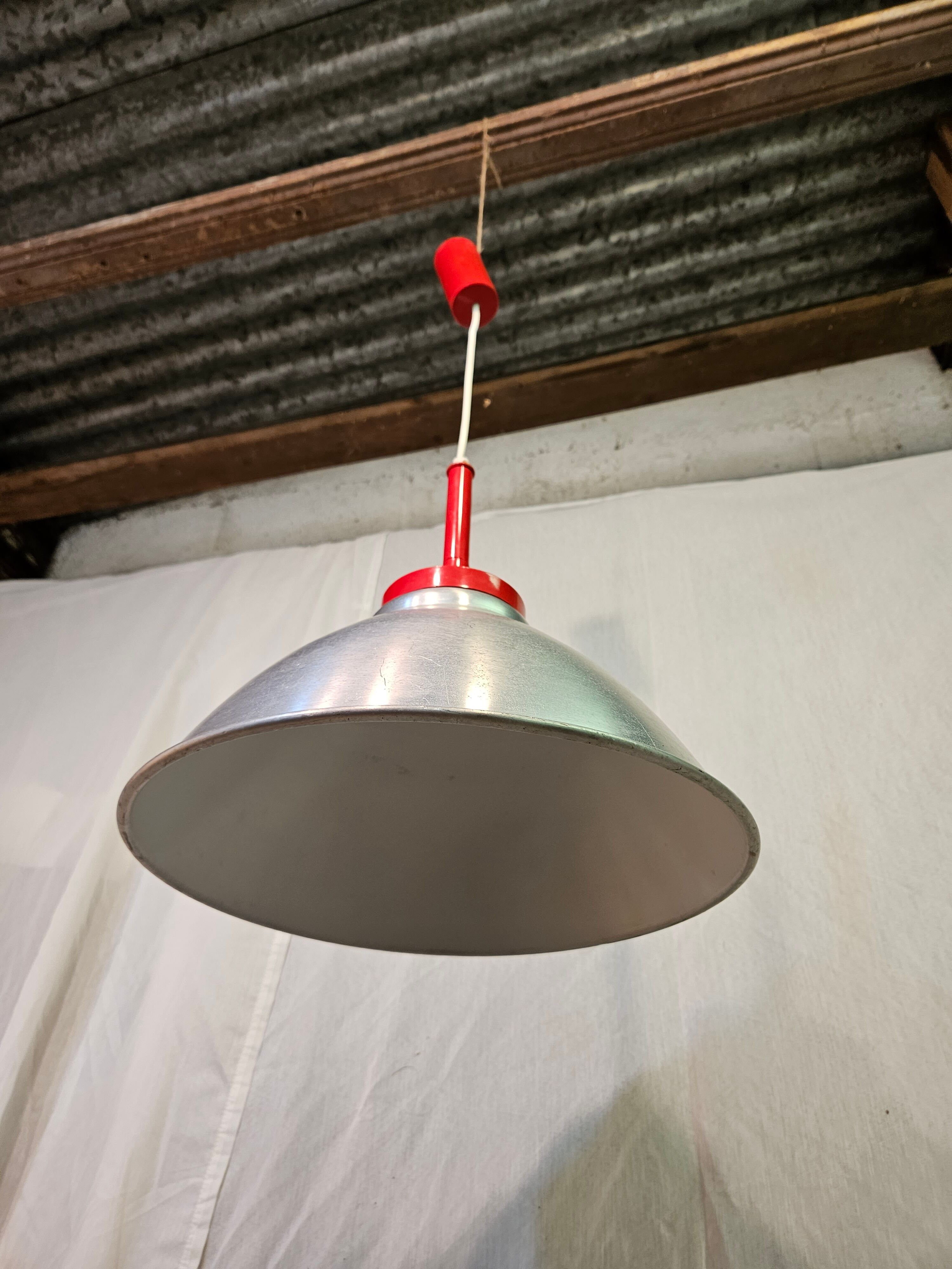 80s brushed aluminum pendant light