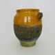 Magnificent glazed yellow confit pot, south-west of France. 19th century.