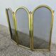 Fireplace screen, spark guard, brass, gilded, 4 panels, 1950.