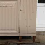 Renovated Art Deco buffet, pink marble and original mirror.