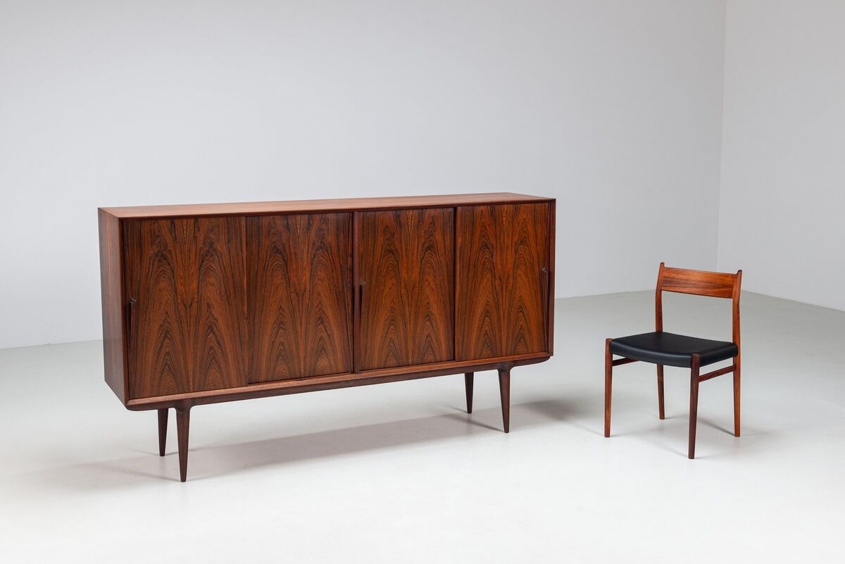 Gunni Omann highboard model 19 in rosewood Omann Jun Denmark 1960