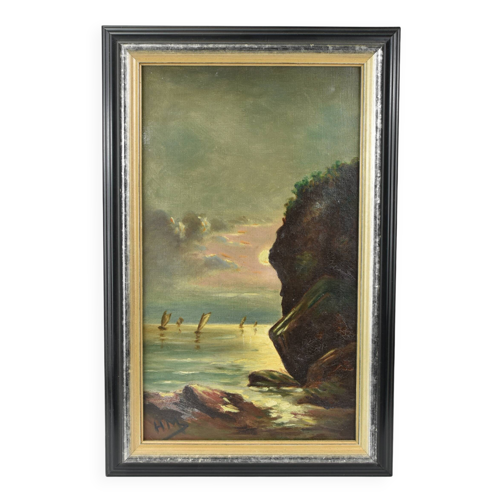 Oil on canvas seascape