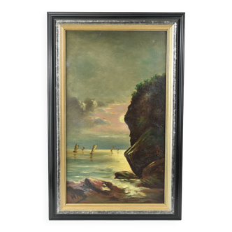 Oil on canvas seascape