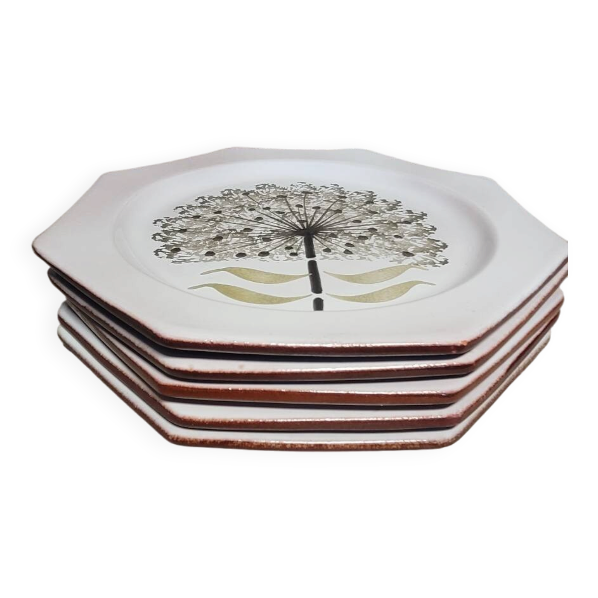 Set of 5 plates Abbey N D du Bec