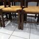Suite of 6 brutalist straw chairs, 1940s