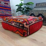 Handmade Berber pouf in wool 60 X 60 X 20 CM