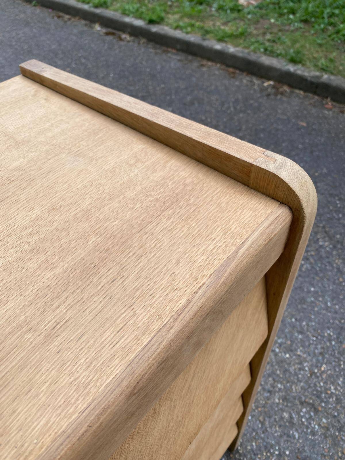 Commode scandinave 4 tiroirs rénovée en bois brut 1940