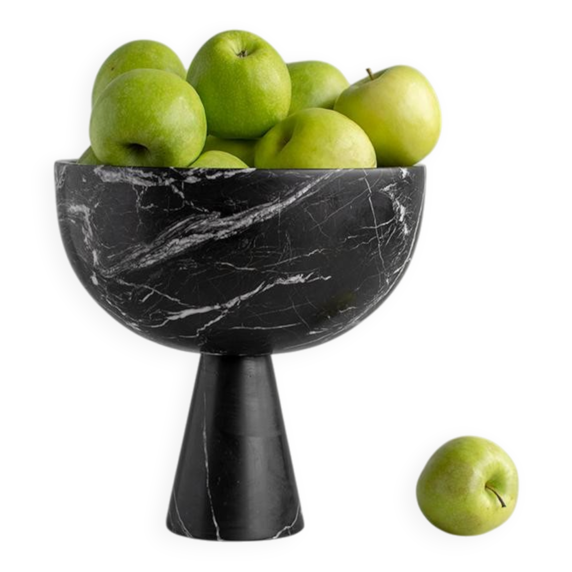 XL black marble pedestal bowl