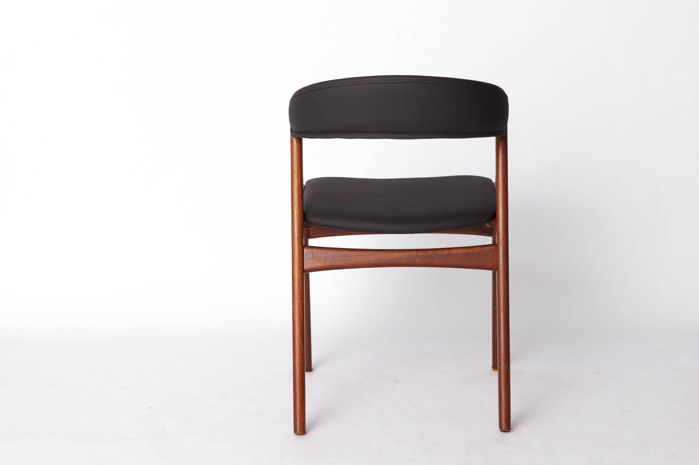 Chaise de salle à manger vintage DUX « Ribbon Back » | Design suédois des années 1960 | Teck et skaï