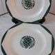 Set of 6 flat green plates Aubagne
