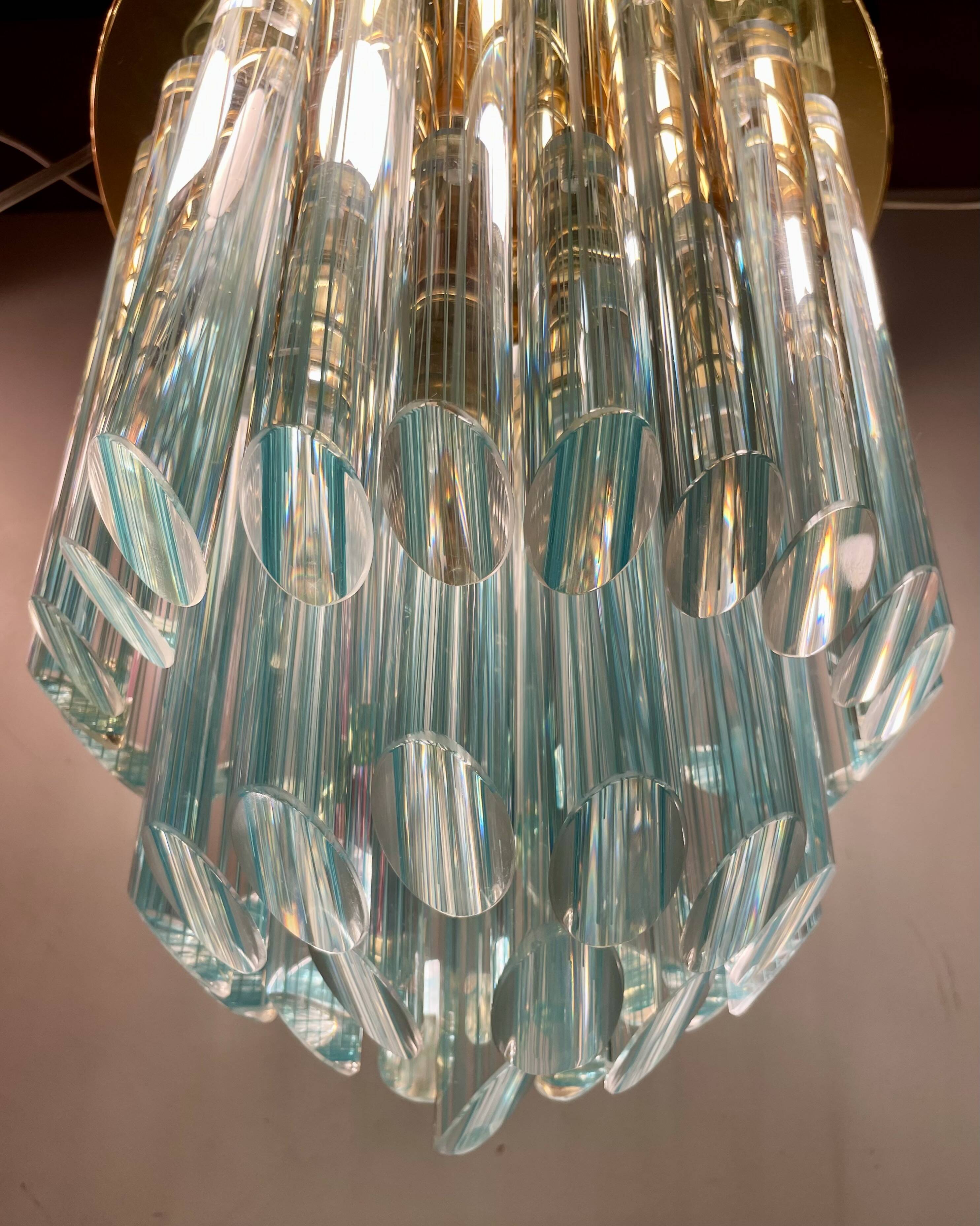 Lampe de plafond striée Murano, années 1980