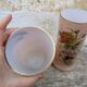 Paire de vases 1900 en opaline rose émaillés