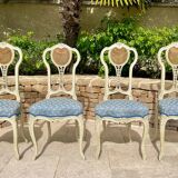 Set of 4 Louis XV style lacquered chairs