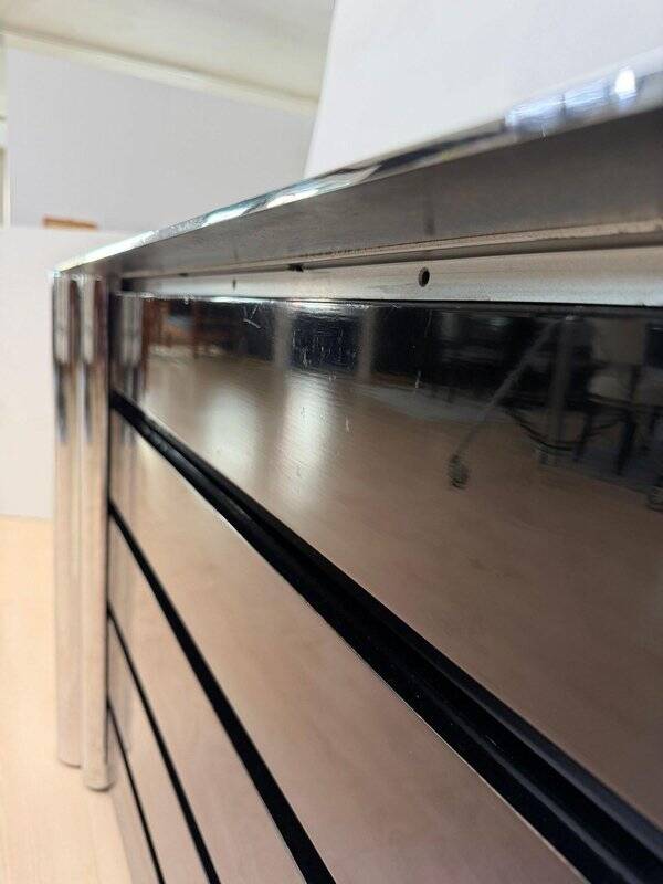 Commode laquée noire en chrome par A. Mosca pour Cinova, Italie, 1969