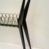 Console Italian mahogany & glass 1950 s