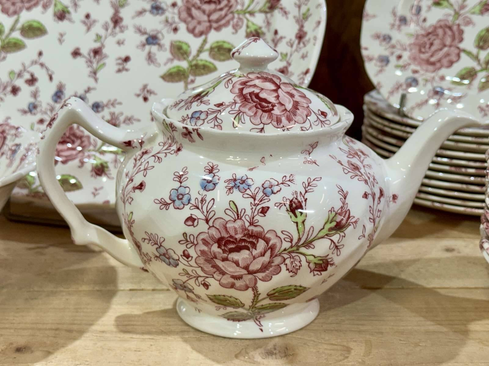 English porcelain service by Johnson Bros model Rose Chintz.