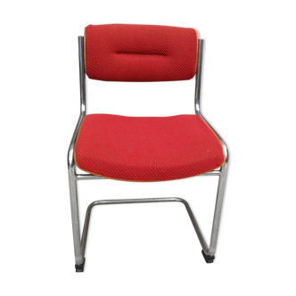 Red chair cantilever chrome tubes