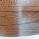 round/oval table with extension, central leg, dark shade, Baumann design