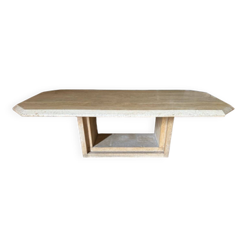 Table vintage en travertin