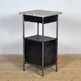 Iron bedside table with marble top, 1910
