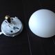 Plafonnier demi lune en opaline blanche vintage années 60/70