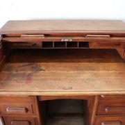 Roll Top Desk In Oak Wood, Italy Early 20th Century