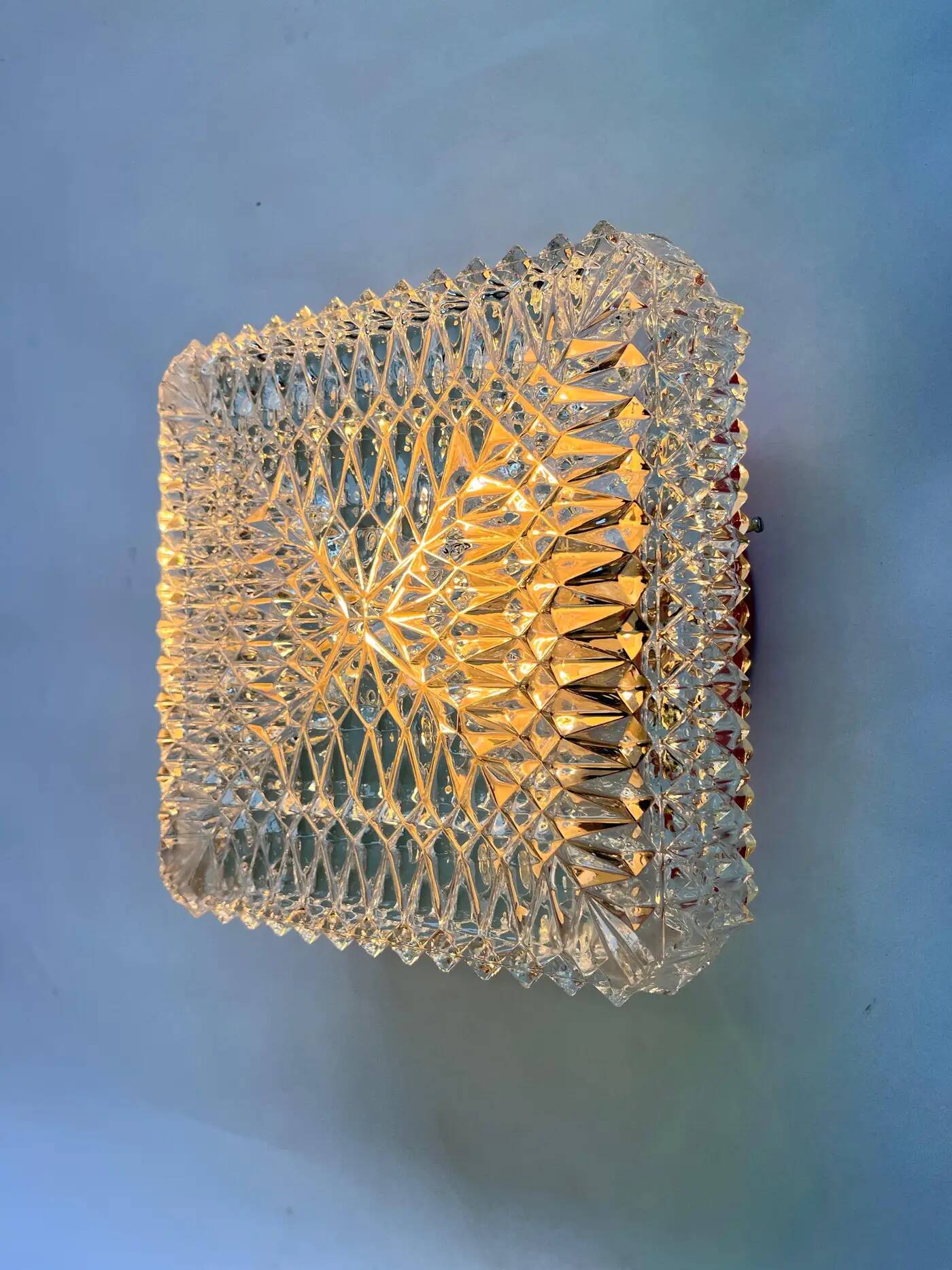 Glass design wall or ceiling lamp, flush mount, 1970s / up to 5 pieces