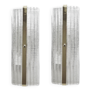 Contemporary Rectangular Murano Glass Wall Sconces With Chrome Finish