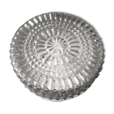 Round ceiling lamp in structured glass vintage 60s-70s