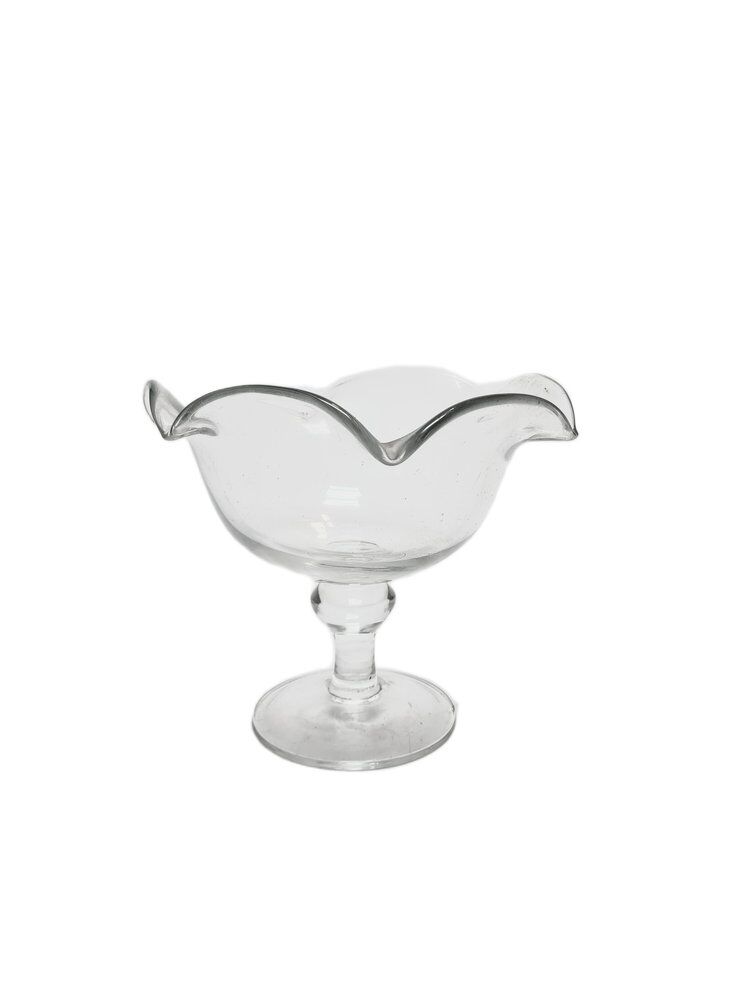 Postmodern transparent bowl on stand, Poland, 1970s