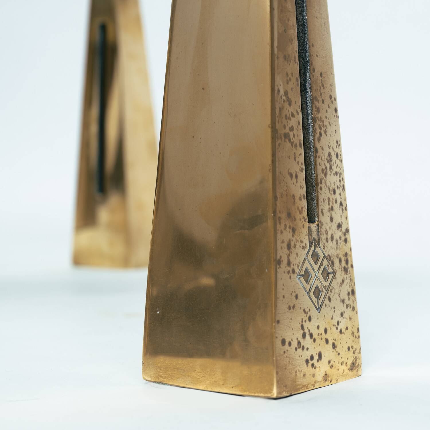 Peter Ghyczy brass and glass coffee table, Netherlands, 1980s