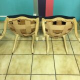 Pair of blue velvet Louis XV chairs